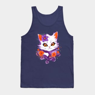 Mysterious Purple Cat Tank Top